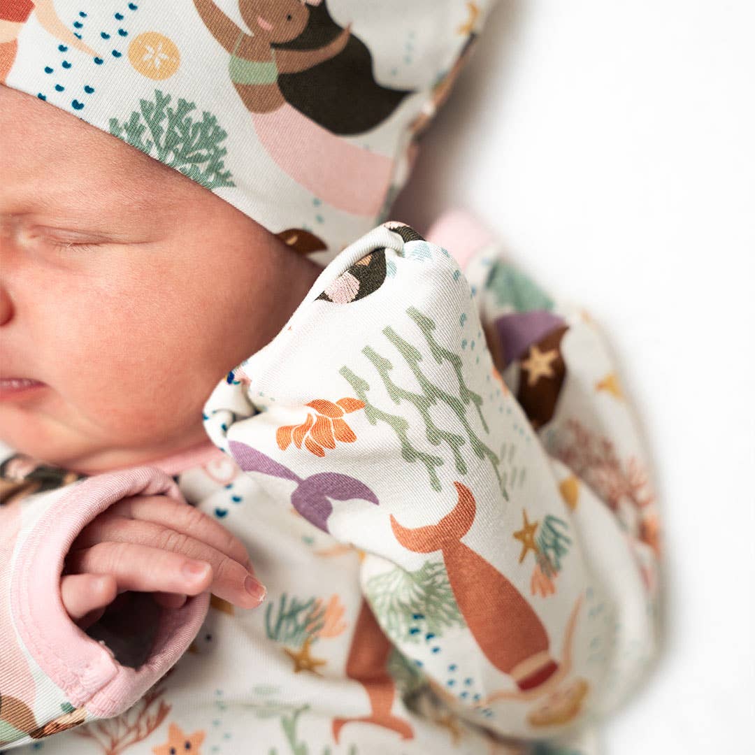 Image of Mermaid Newborn Gift Set - Making Waves, Bamboo Gown & Hat